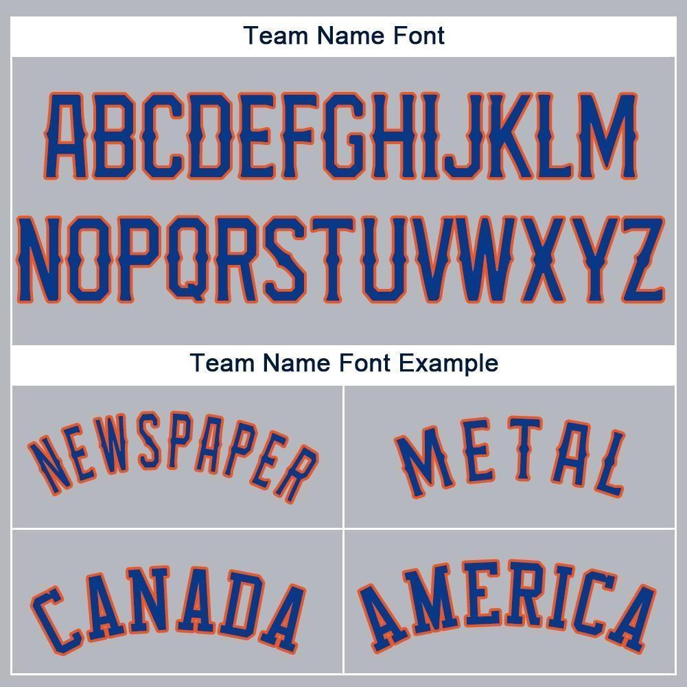 Custom Gray Royal-Orange Baseball Jersey photo 4