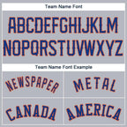 Custom Gray Royal-Orange Baseball Jersey photo 4