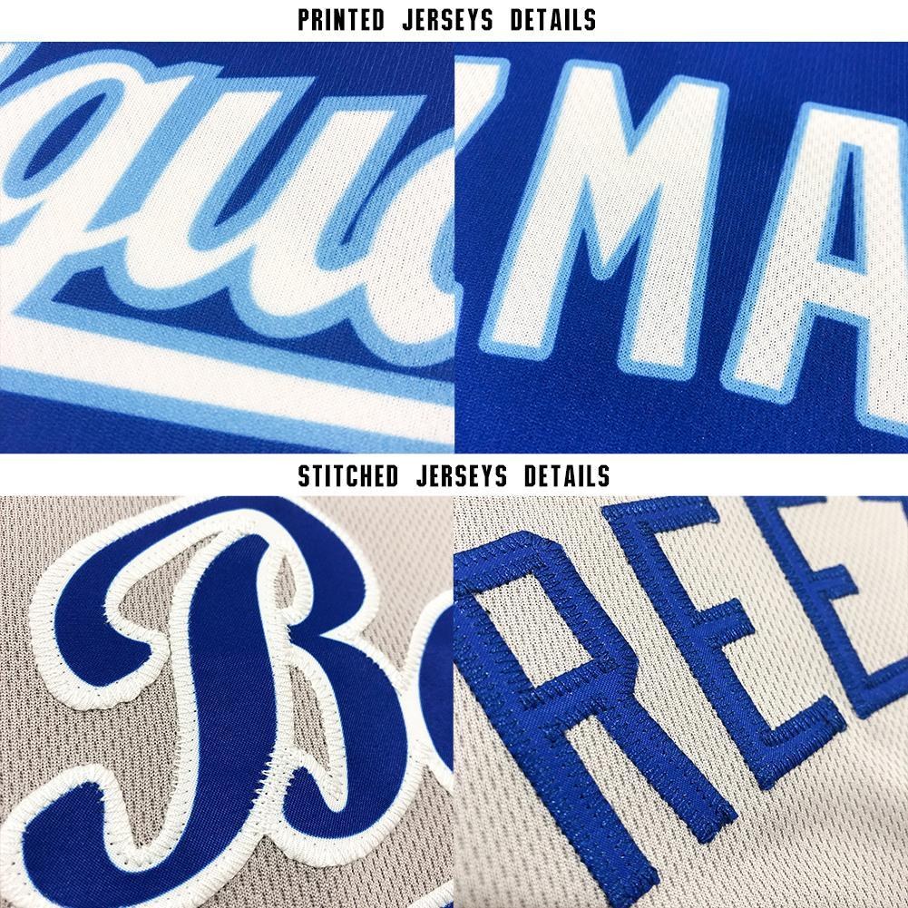 Custom Gray Royal-Orange Baseball Jersey photo 5