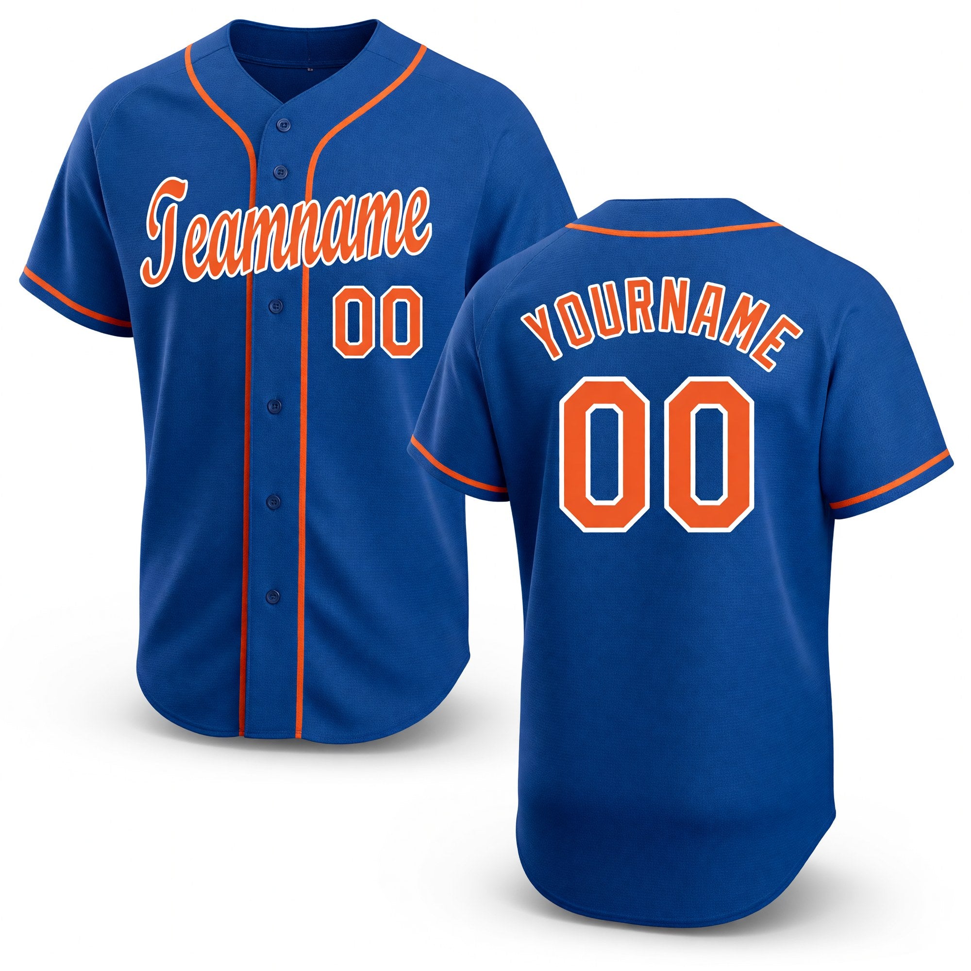 Custom Royal Orange-White Baseball Jersey