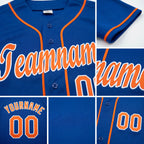 Custom Royal Orange-White Baseball Jersey detail