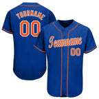 Custom Royal Orange-White Baseball Jersey photo 1