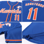 Custom Royal Orange-White Baseball Jersey photo 2