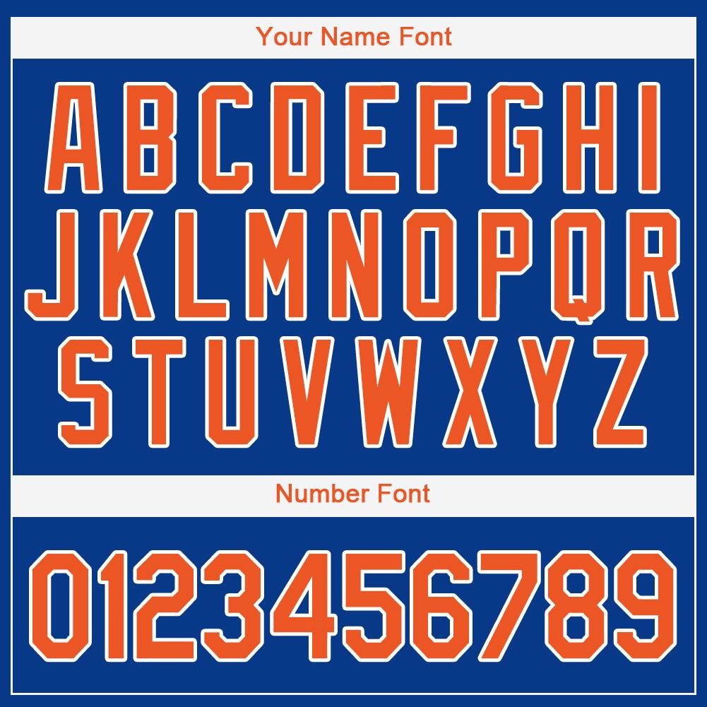 Custom Royal Orange-White Baseball Jersey photo 4