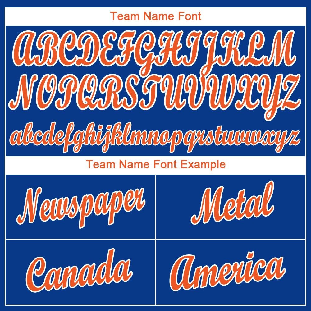 Custom Royal Orange-White Baseball Jersey photo 5