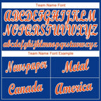 Custom Royal Orange-White Baseball Jersey photo 5