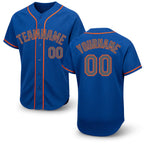 Custom Royal Gray-Orange Baseball Jersey