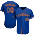 Custom Royal Gray-Orange Baseball Jersey photo 1