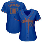 Custom Royal Gray-Orange Baseball Jersey photo 2