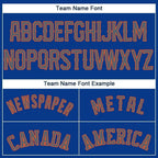 Custom Royal Gray-Orange Baseball Jersey photo 4
