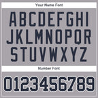 Custom Gray Navy-White Baseball Jersey photo 3