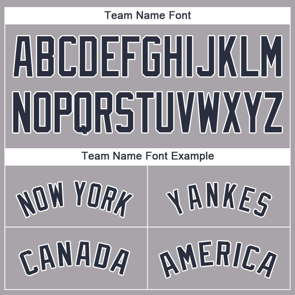 Custom Gray Navy-White Baseball Jersey photo 4