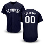 Custom Navy White Baseball Jersey
