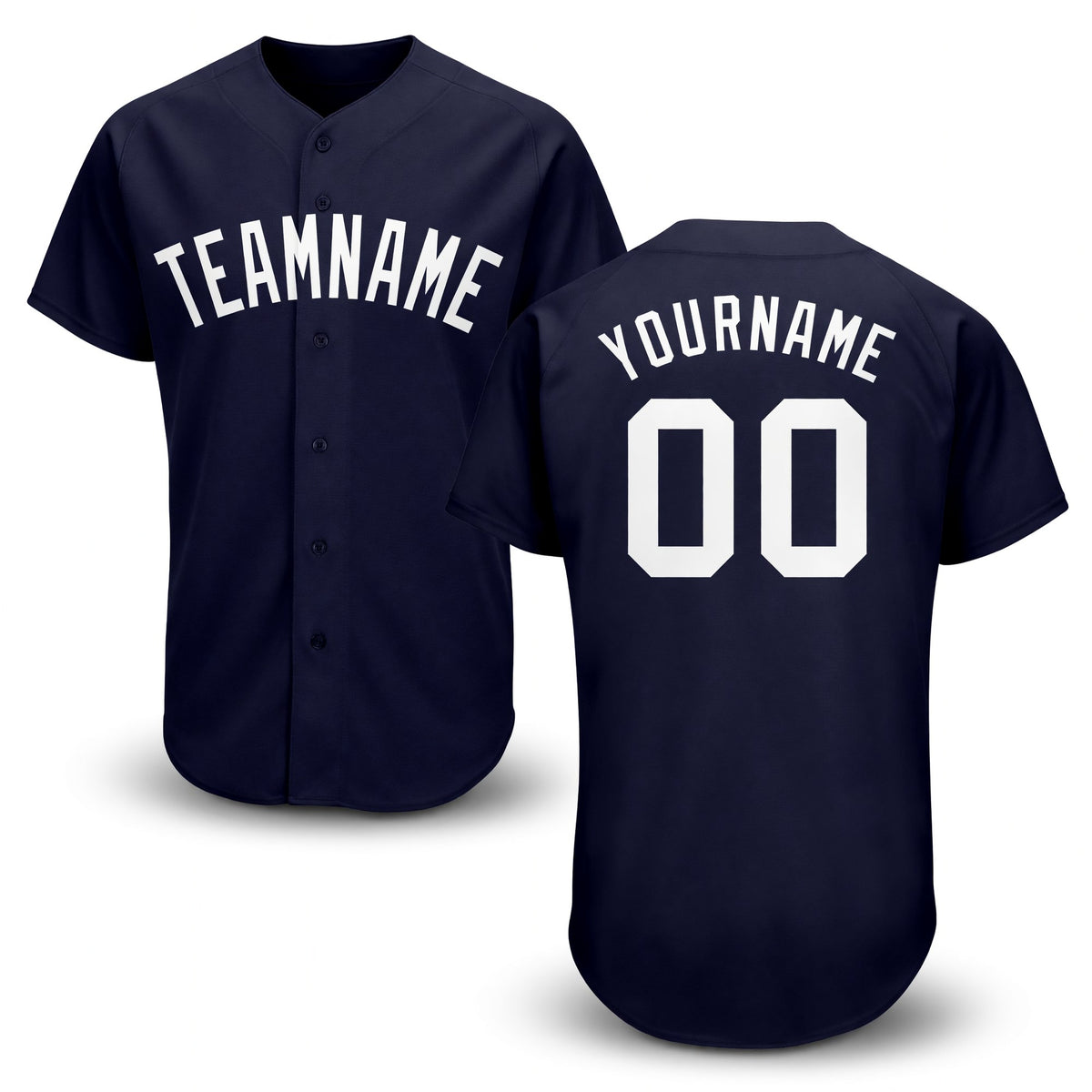Custom Navy White Baseball Jersey