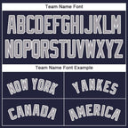 Custom Navy Gray-White Baseball Jersey photo 4