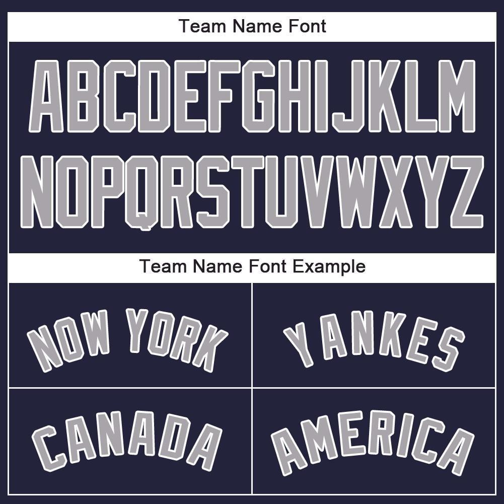 Custom Navy Gray-White Baseball Jersey photo 4