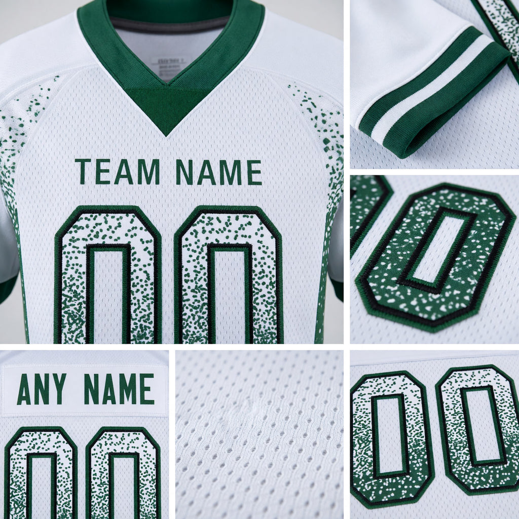 Custom White Grass Green-Black Drift Fashion Football Jersey detail