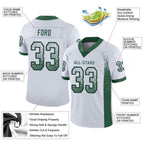 Custom White Grass Green-Black Drift Fashion Football Jersey photo 2