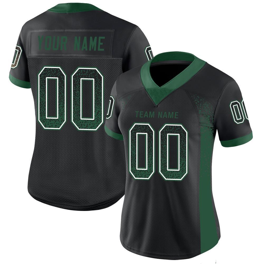 Custom Black Grass Green-White Drift Fashion Football Jersey photo 2