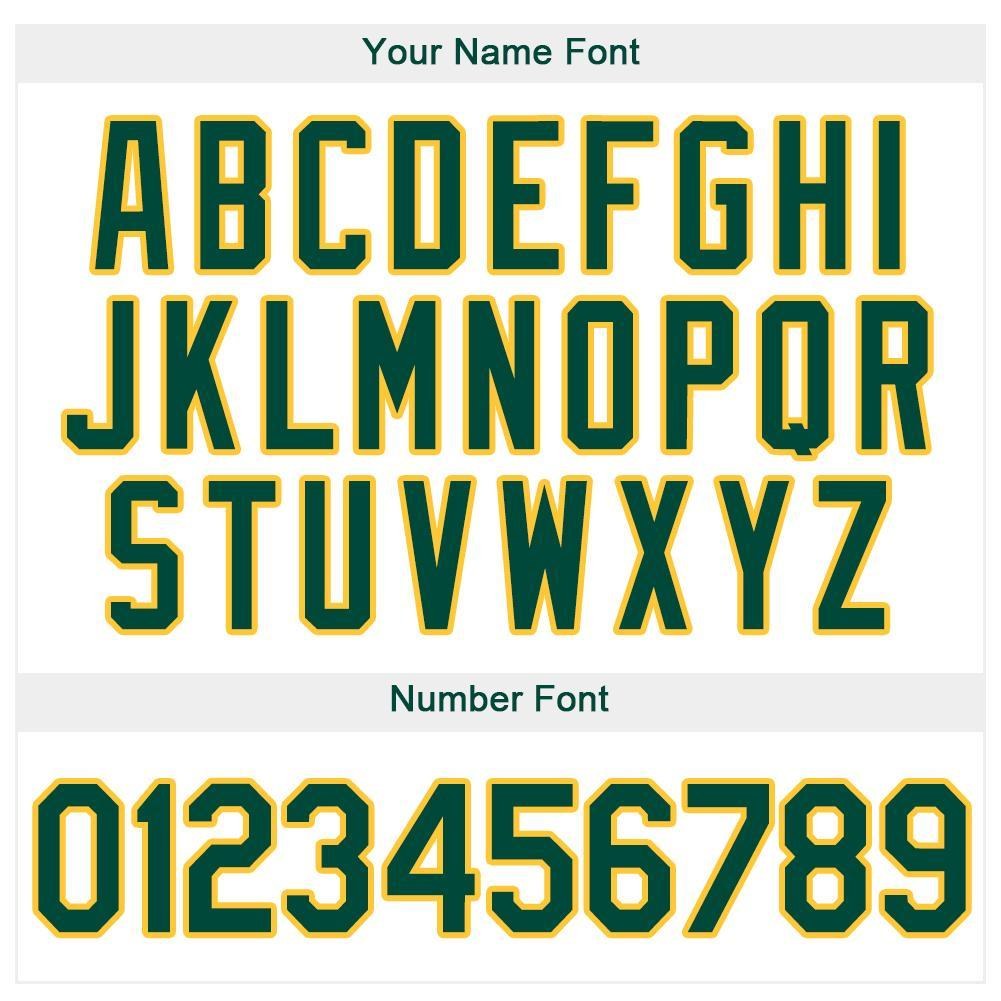 Custom White Green-Gold Baseball Jersey photo 3
