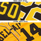 Custom Gold Green-White Baseball Jersey photo 5