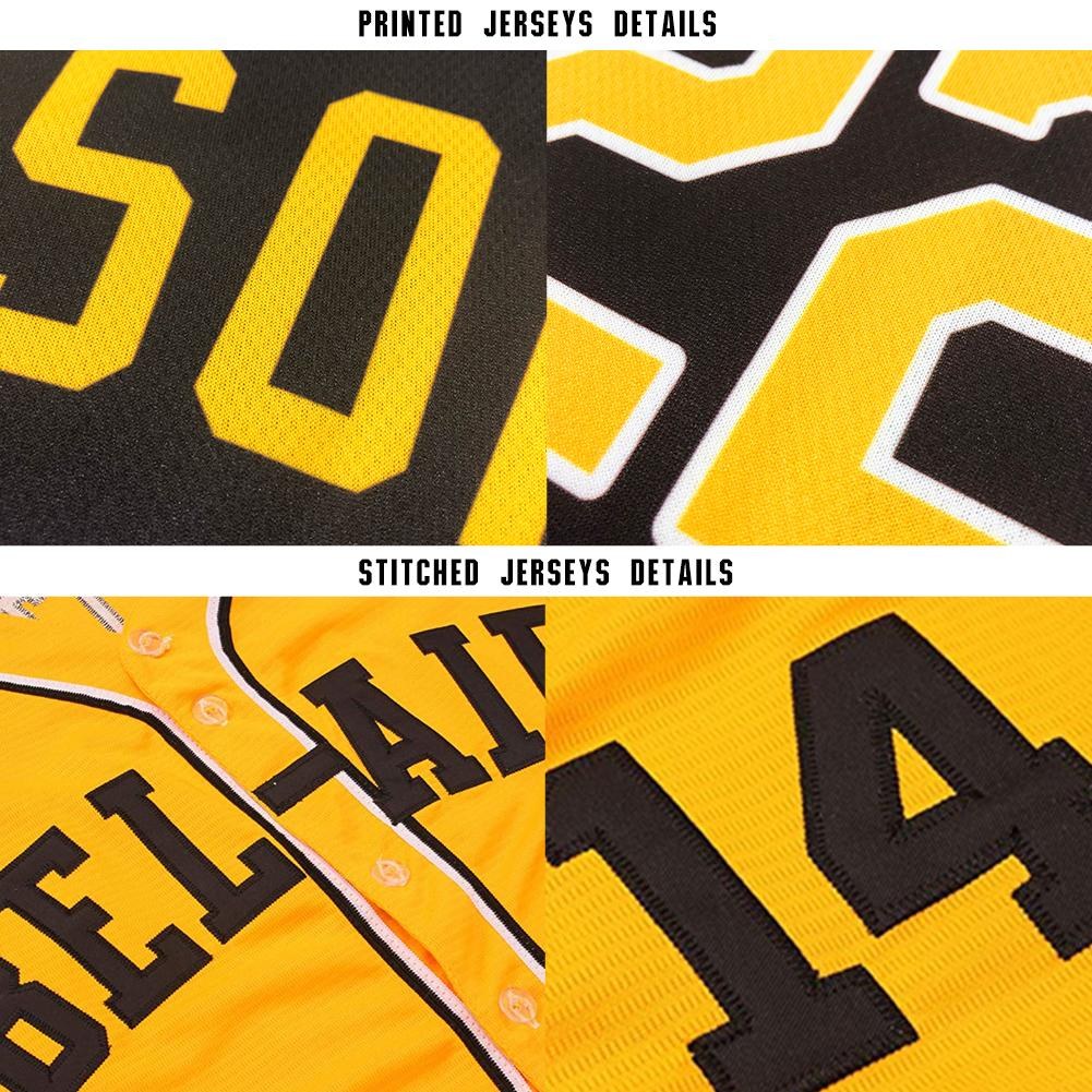 Custom Gold Green-White Baseball Jersey photo 5