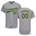 Custom Gray Green-Gold Baseball Jersey