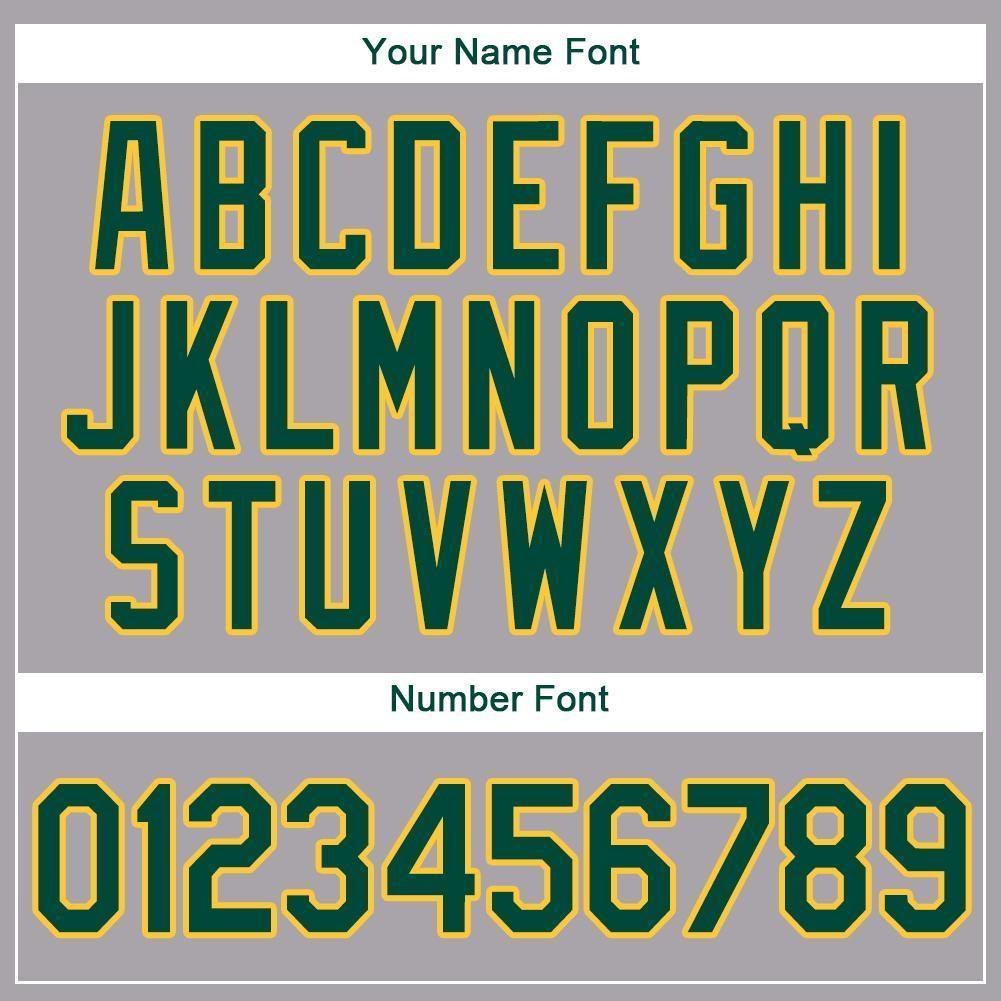 Custom Gray Green-Gold Baseball Jersey photo 2