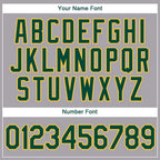 Custom Gray Green-Gold Baseball Jersey photo 2