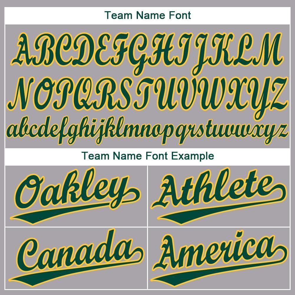 Custom Gray Green-Gold Baseball Jersey photo 3