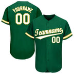 Custom Kelly Green White-Gold Baseball Jersey photo 1