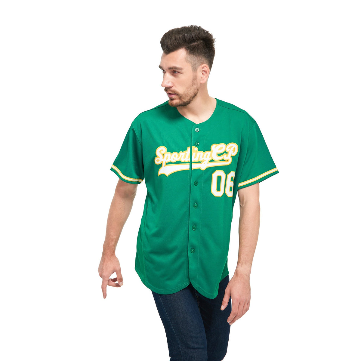 Custom Kelly Green White-Gold Baseball Jersey photo 2