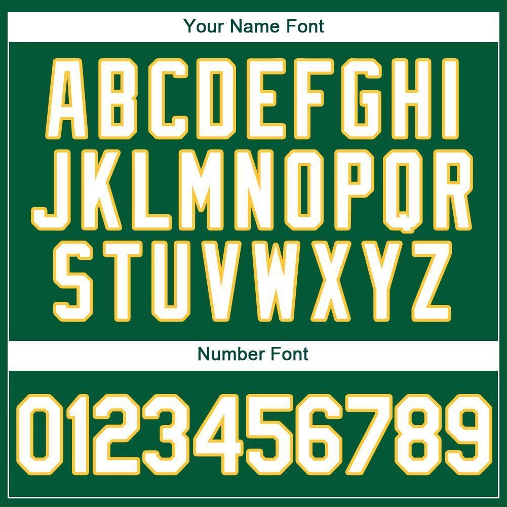 Custom Kelly Green White-Gold Baseball Jersey photo 4