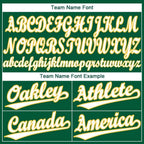 Custom Kelly Green White-Gold Baseball Jersey photo 5