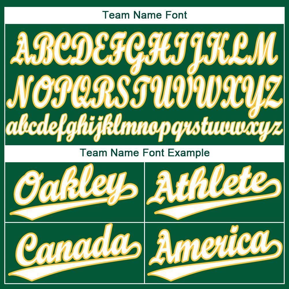 Custom Kelly Green White-Gold Baseball Jersey photo 5