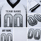 Custom White Black-Silver Drift Fashion Football Jersey detail