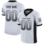 Custom White Black-Silver Drift Fashion Football Jersey photo 1