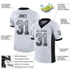 Custom White Black-Silver Drift Fashion Football Jersey photo 2