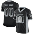 Custom Black Silver-White Drift Fashion Football Jersey photo 1