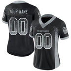 Custom Black Silver-White Drift Fashion Football Jersey photo 2