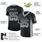 Custom Black Silver-White Drift Fashion Football Jersey photo 3