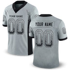 Custom Silver Black-White Drift Fashion Football Jersey