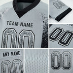 Custom Silver Black-White Drift Fashion Football Jersey detail