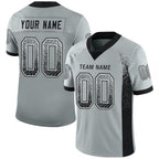 Custom Silver Black-White Drift Fashion Football Jersey photo 1