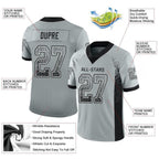 Custom Silver Black-White Drift Fashion Football Jersey photo 2