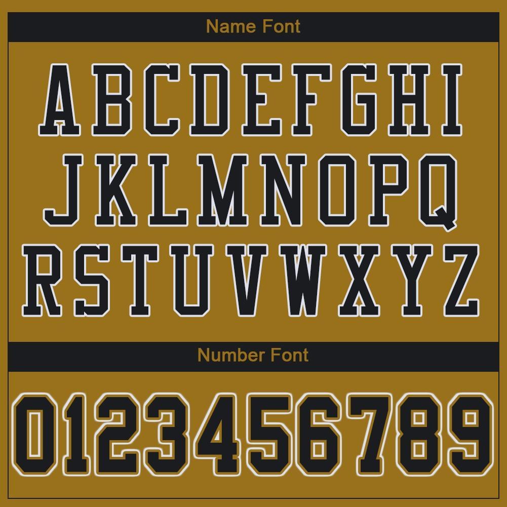 Custom Old Gold Black-White Mesh Authentic Football Jersey photo 4