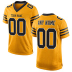 Custom Old Gold Black-White Mesh Authentic Football Jersey
