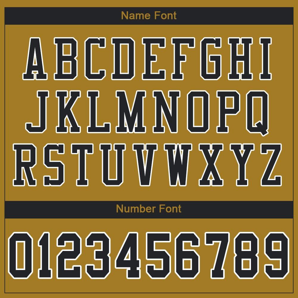 Custom Old Gold Black-White Mesh Authentic Football Jersey photo 4