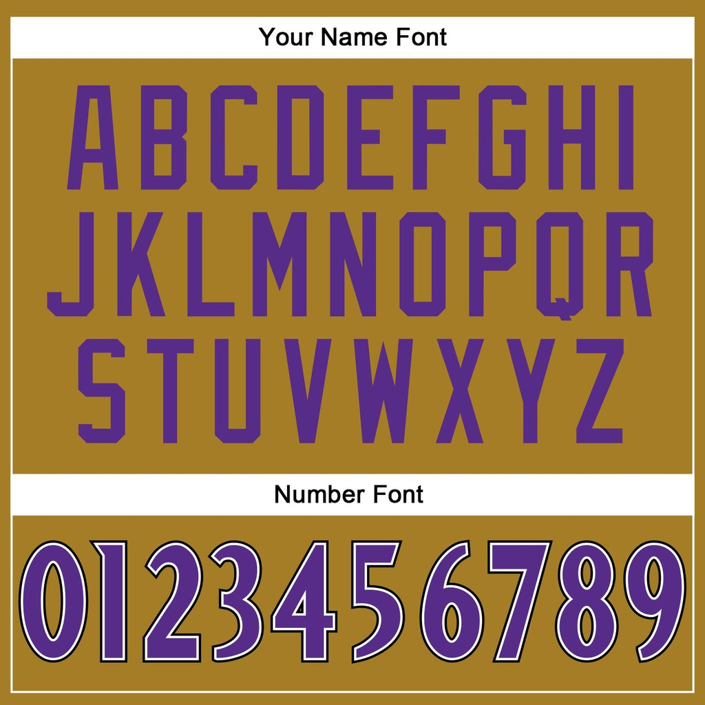 Custom Old Gold Purple-Black Mesh Authentic Football Jersey photo 3