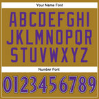Custom Old Gold Purple-Black Mesh Authentic Football Jersey photo 3